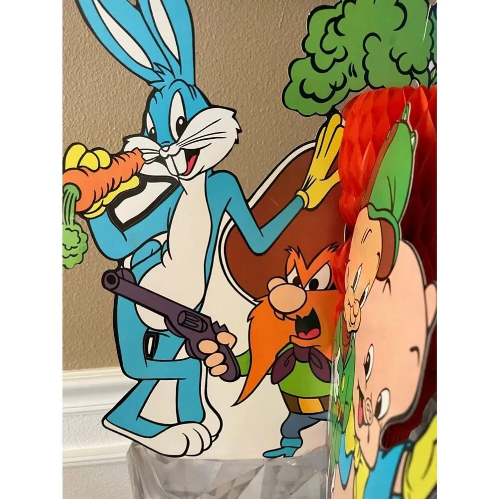 1977 Looney Tunes Carrot Honeycomb Table Centerpiece Bugs Yosemite Porky Sylvest